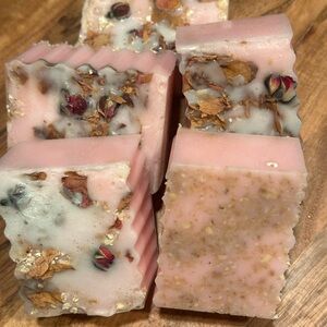 Handcrafted Pink ROSE Floral Soap Bar